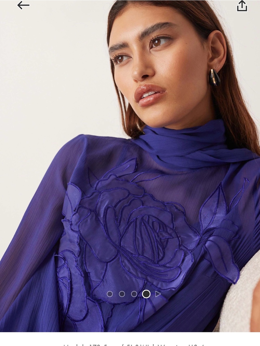 ASOS Purple Embroidered High-Neck Maxi Dress